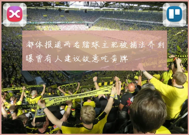 都体报道两名赌球主犯被捕法乔利曝曾有人建议故意吃黄牌